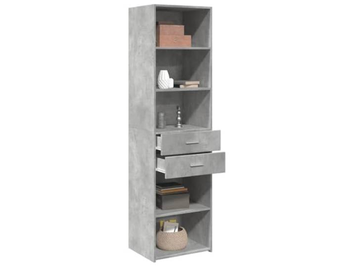 KTHLBRH Anrichte grau Zement 50 x 42,5 x 185 cm Holz mehrschichtig Großer Stauraum, einfache Wartung, minimalistisches Design, inklusive Wandbefestigung