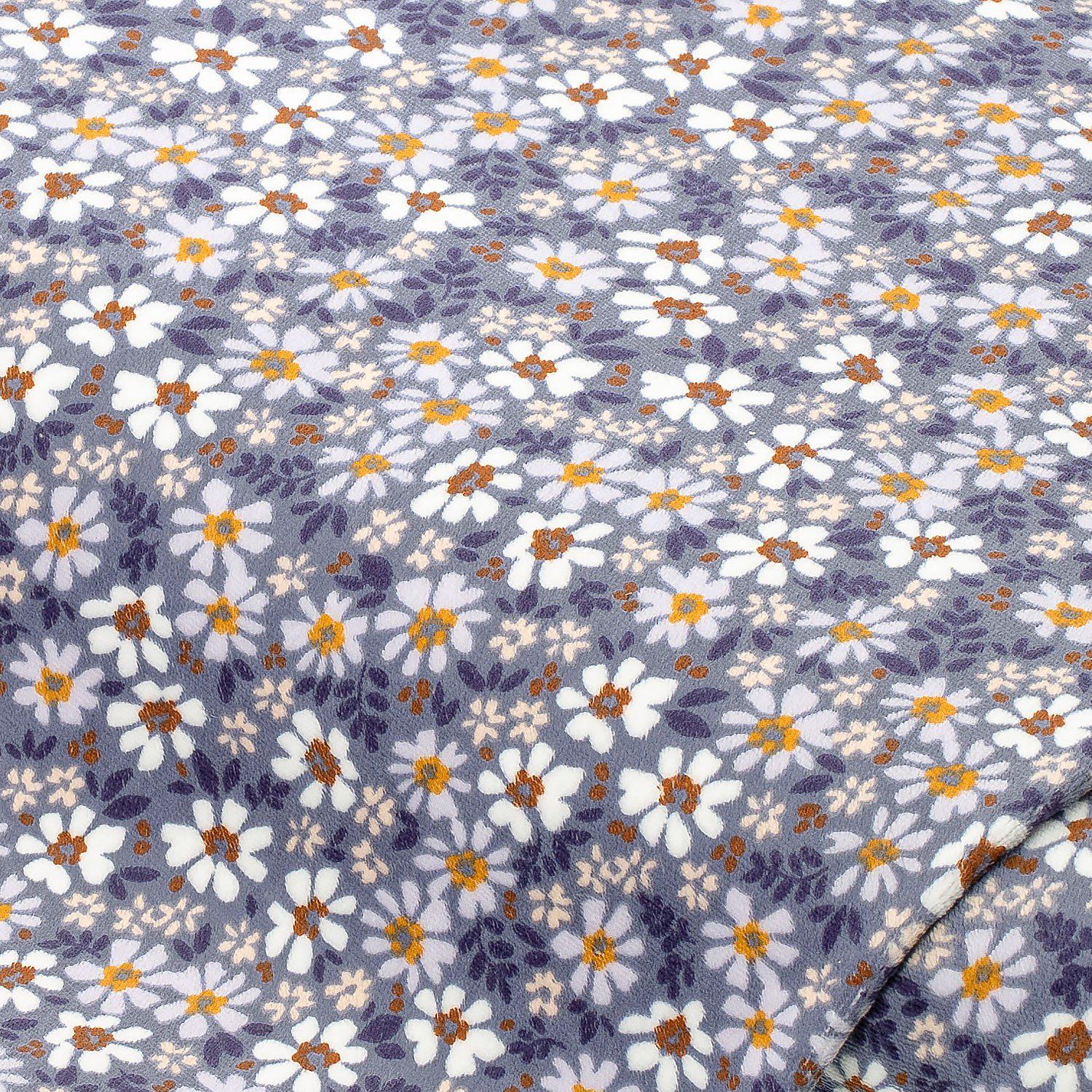 Nicki-Velours "Blümchen", blau-color