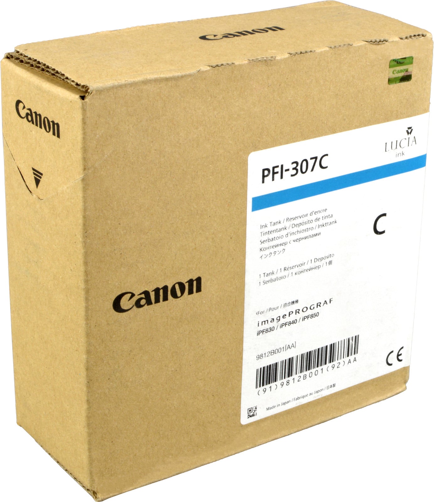 Canon inktpatroon PFI-307 C, kleur: cyaan