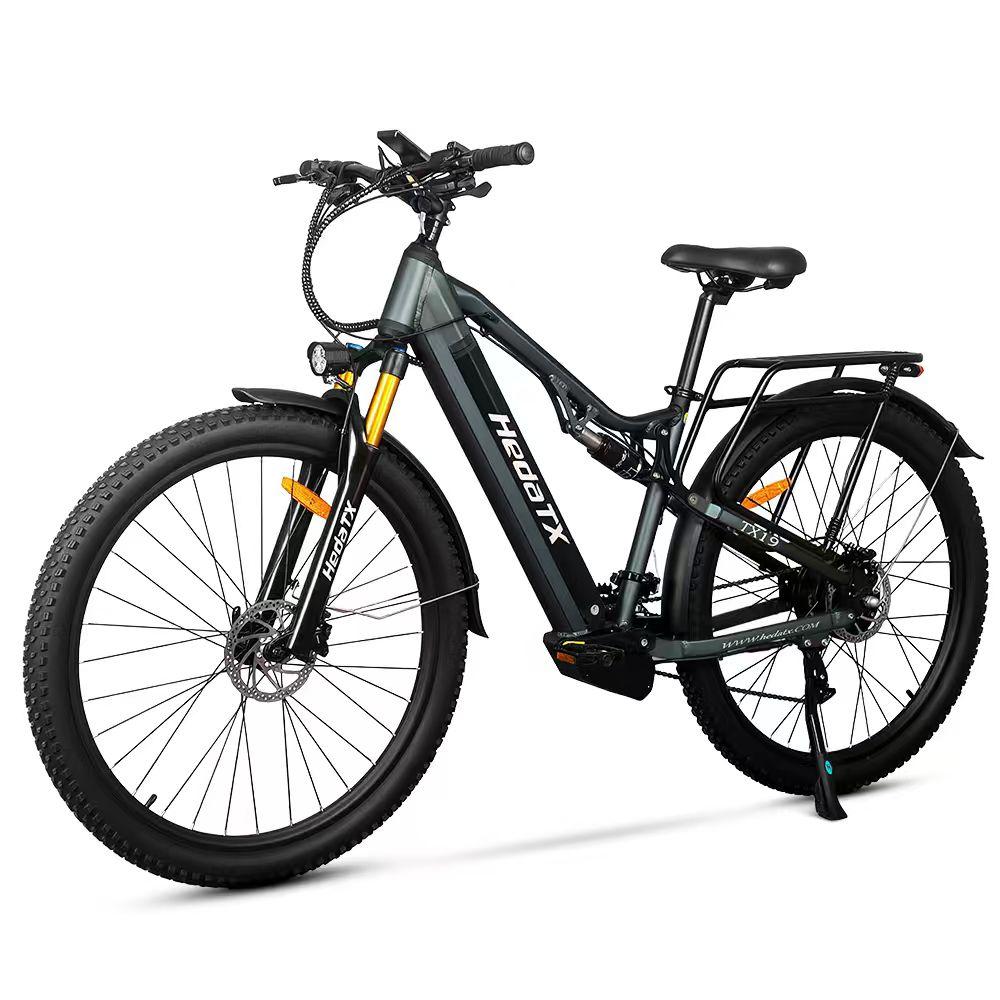 TX19 Mountain-Elektrofahrrad für Erwachsene mit Gepäckträger, 48V 19,2Ah, 27,5-Zoll All-Terrain-Geländereifen, hydraulische Scheibenbremsen, 150kg