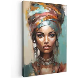 LEINWANDBILD Frau - Kunst - Schmuck - Porträt Wanddeko 40x60 cm