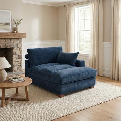 Lumibee "42""W Chenille Upholstered Chaise Lounge"