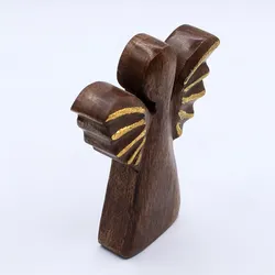 Medium Mango Wood Angel - Gold Decor