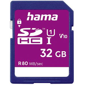 Hama SD-Karte 124135, 32GB, bis 80 MB/s, SDHC, mit Class 10 und UHS-I U1
