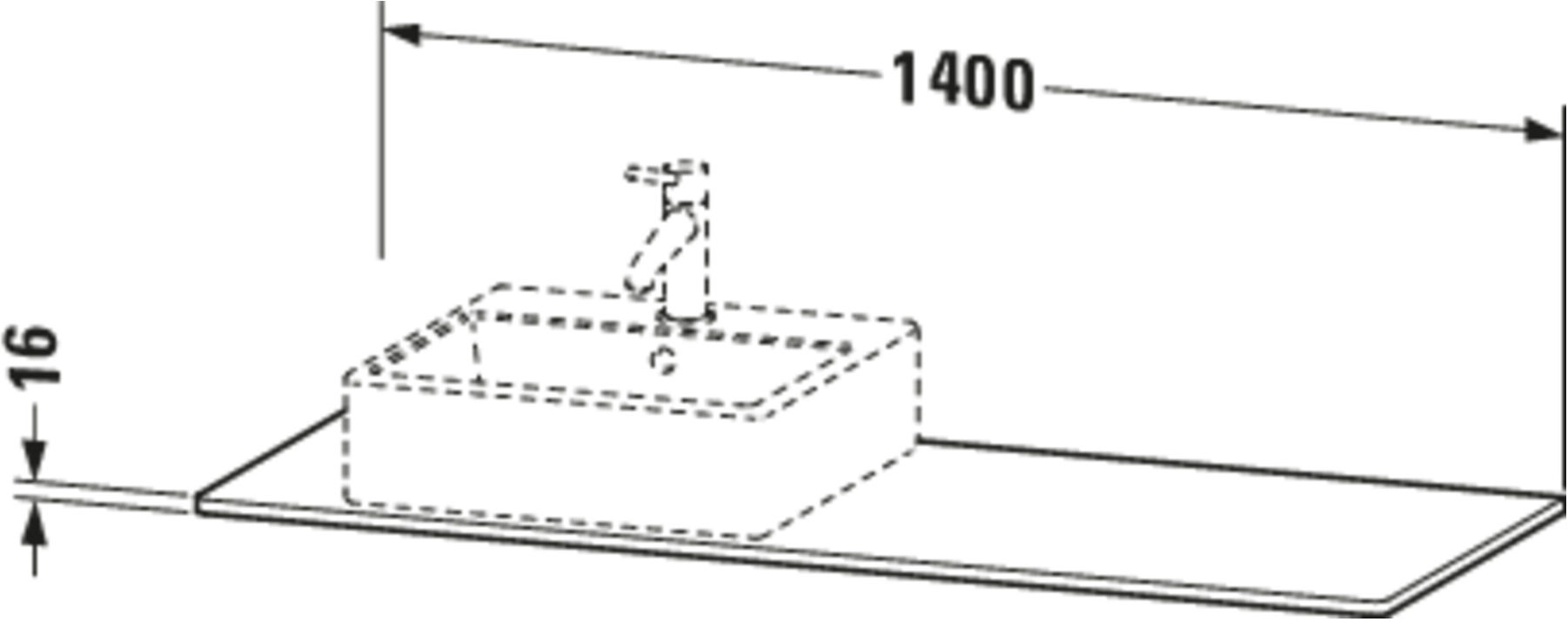 Duravit Konsole XSquare 140x55x1,6cm, m 1 AS, AS mit, we hgl (XS060GM2222)