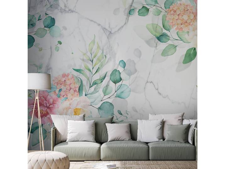Vlies Fototapete Flowery Marble 150cm