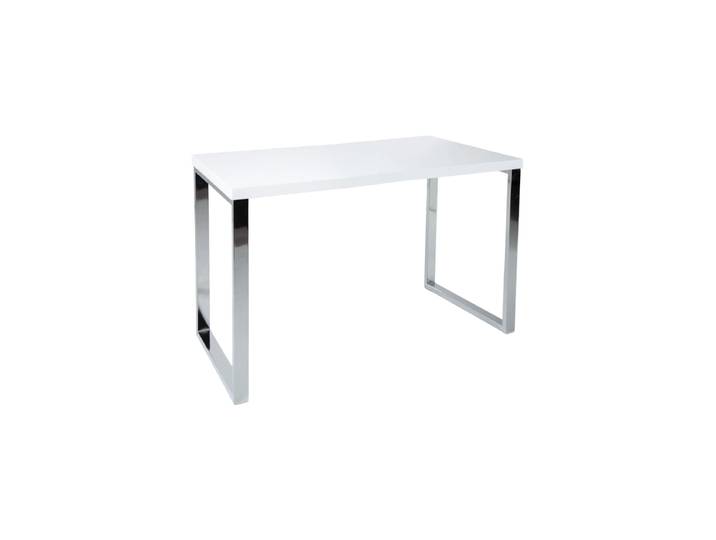 Moderner Schreibtisch „White Desk“, verschiedene Grössen Weiss Hochglanz, Silber Invicta Interiors