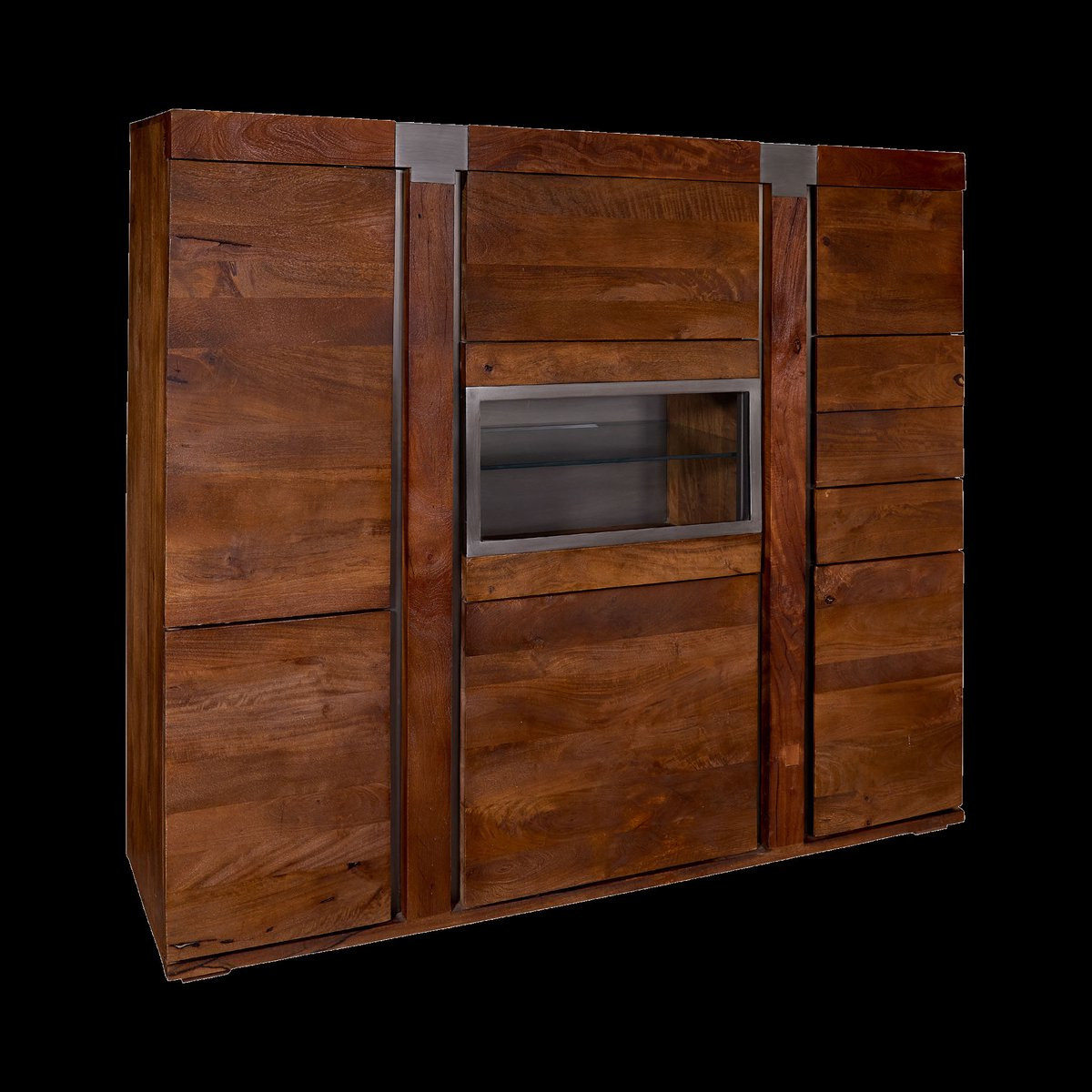 Massivmoebel24.de Highboard Amsterdam Bruin Mango Massief Hout B/D/H: 160 x 45 x 142 cm