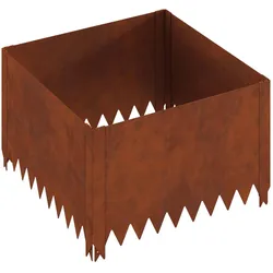 vidaXL, Rasenkante, Raseneinfassung 60 x 60 x 35 cm Stahl Rostig (60 cm)