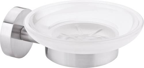 tesa MOON 40310-00000-00 Seifenschale Silber, Weiß (satiniert)