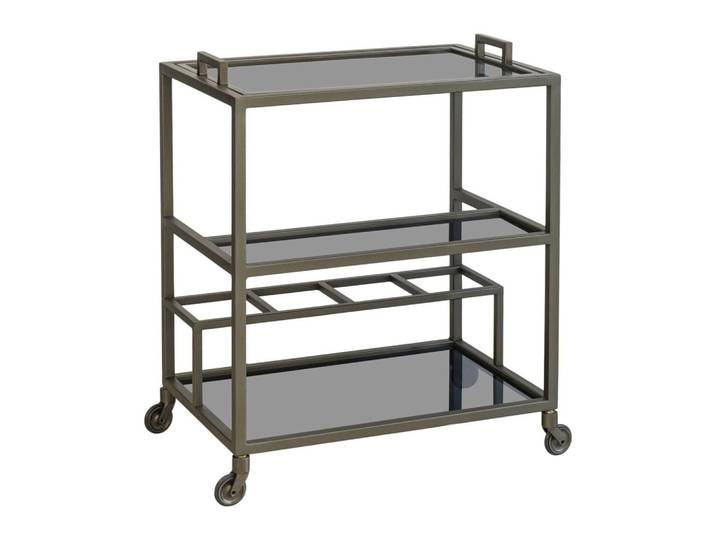 Servierwagen Ruinart Brass Antique - Barwagen aus Eisen und Glas