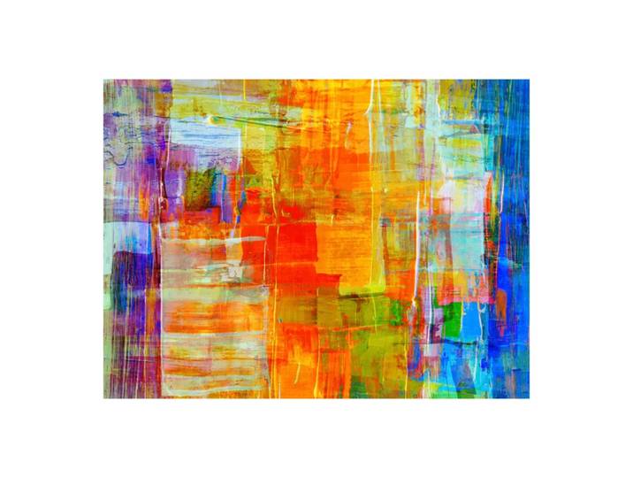 Alu-Dibond Bild Digital Art, Alldecor, orange/grün/blau, Aluminium
