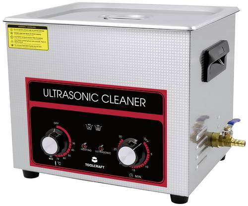 TOOLCRAFT USC-1000 Ultraschallreiniger Werkstatt, Schmuck, Bürobedarf 440W 10l mit Heizung, mit Reinigungskorb