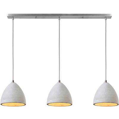 SALESFEVER Hängeleuchte "Nora", grau (betongrau, silberfarben), 3, H: 120cm, Leuchten, 3x Lampenschirme aus Beton, Hängeleuchte
