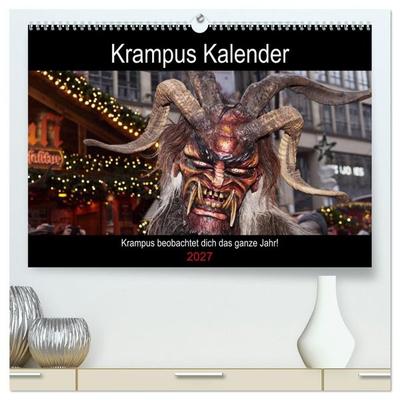 Krampus Kalender 2027 (hochwertiger Premium Wandkalender 2027 DIN A2 quer), Kunstdruck in Hochglanz