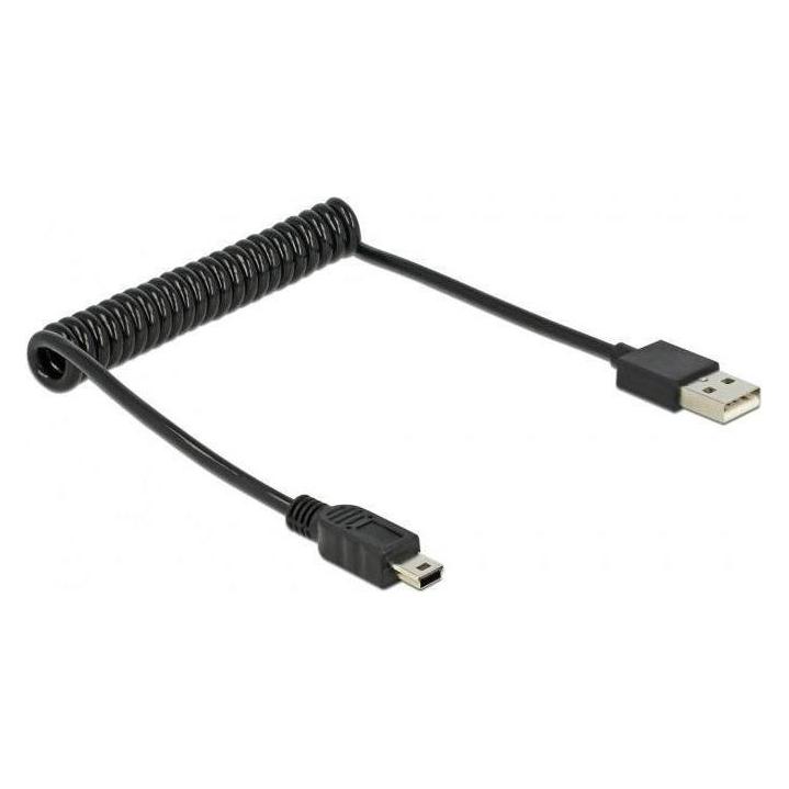 Delock USB-mini-Kabel Spiralkabel (0.20 m, USB 2.0) (83164)