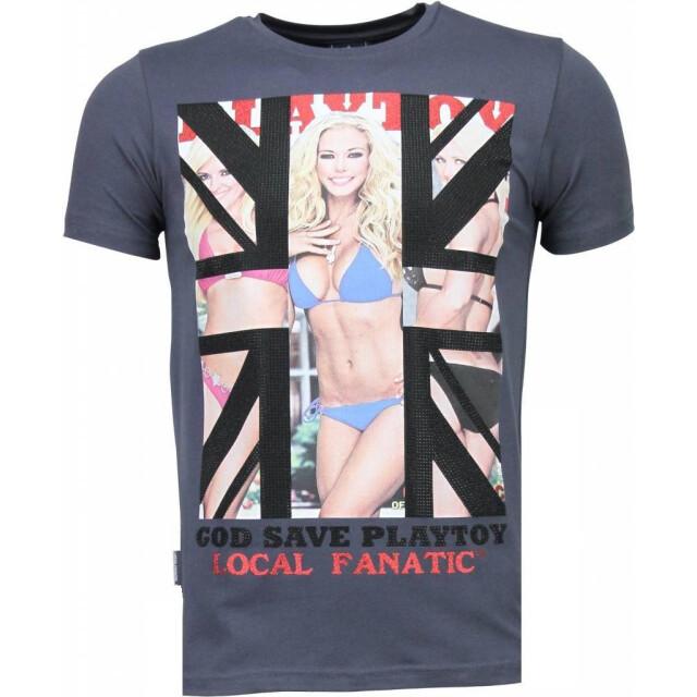 Local Fanatic God save playtoy rhinestone t-shirt