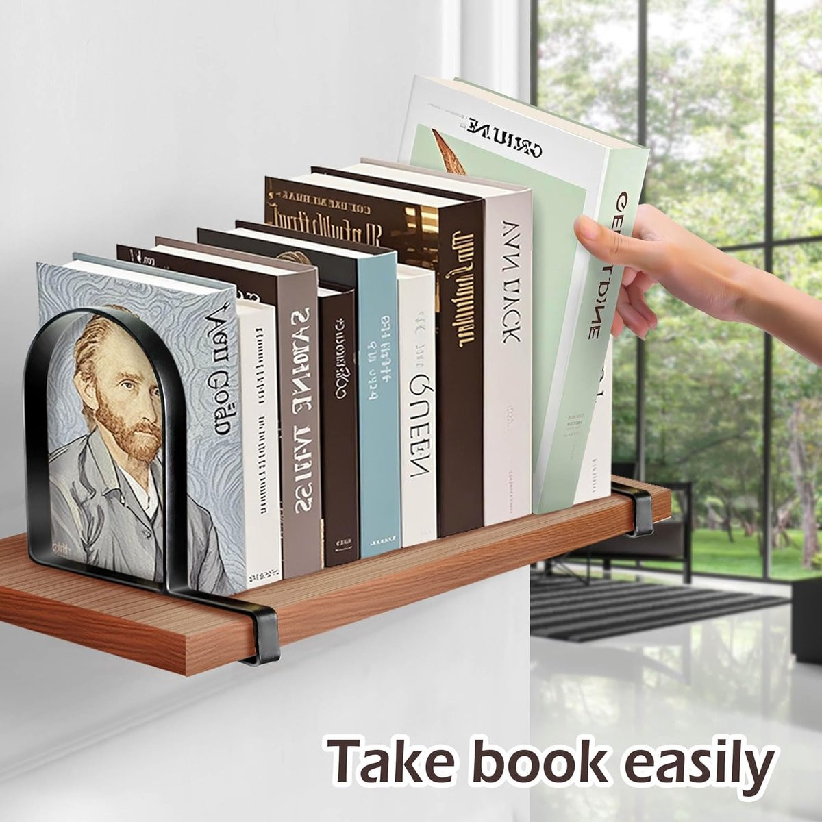 Set van 2 zware antislip boekensteunen voor planken