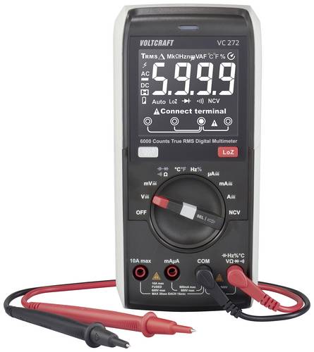 VOLTCRAFT VC272 Hand-Multimeter digital True RMS LoZ CAT III 600V Anzeige (Counts): 6000
