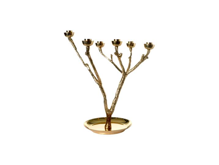 Grosser Design Kerzenständer „Twiggy Tree“ Gold Ø 40 x Höhe 35 cm Pols Potten