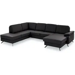 ComfortPlan Wohnlandschaft Eastbourne Leder Schwarz