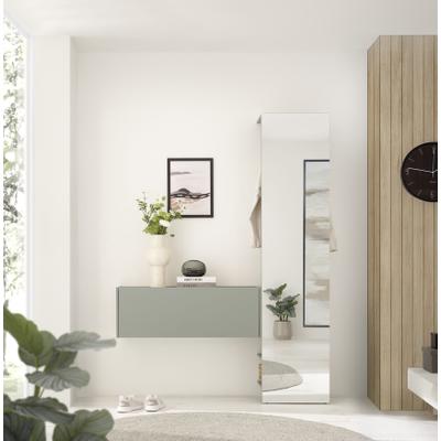 Garderoben-Set HOME AFFAIRE "GIRON/CiTY, moderne Garderobe, Komplettset mit viel Stauraum", grün, B:150cm H:200cm T:30cm, Holzwerkstoff, Kastenmöbel-Sets, enthält Hängeschrank & Garderobenelement mit Spiegel, 150 cm breit