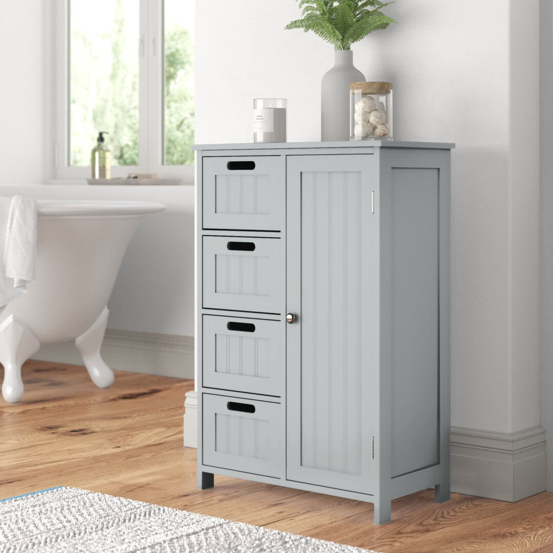 Fernleaf Caleigh Freestanding Bathroom Cabinet Grey 82cm H X 55cm W X 30cm D