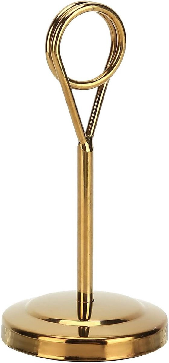 Gouden Tafelnummer Houder met Wikkelring Ontwerp voor Tafel Decoratie