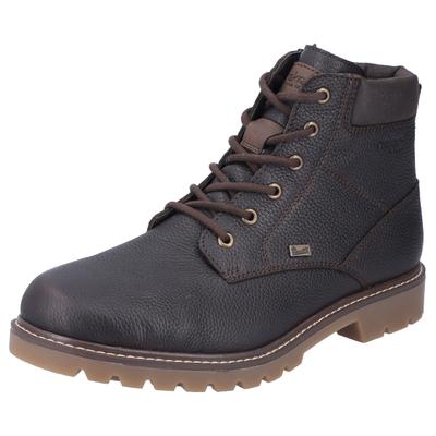Winterstiefelette RIEKER, Herren, Gr. 47, Schurwolle, braun (dunkelbraun), Leder, Lederimitat, Schuhe Winterstiefelette, mit TEX-Membran