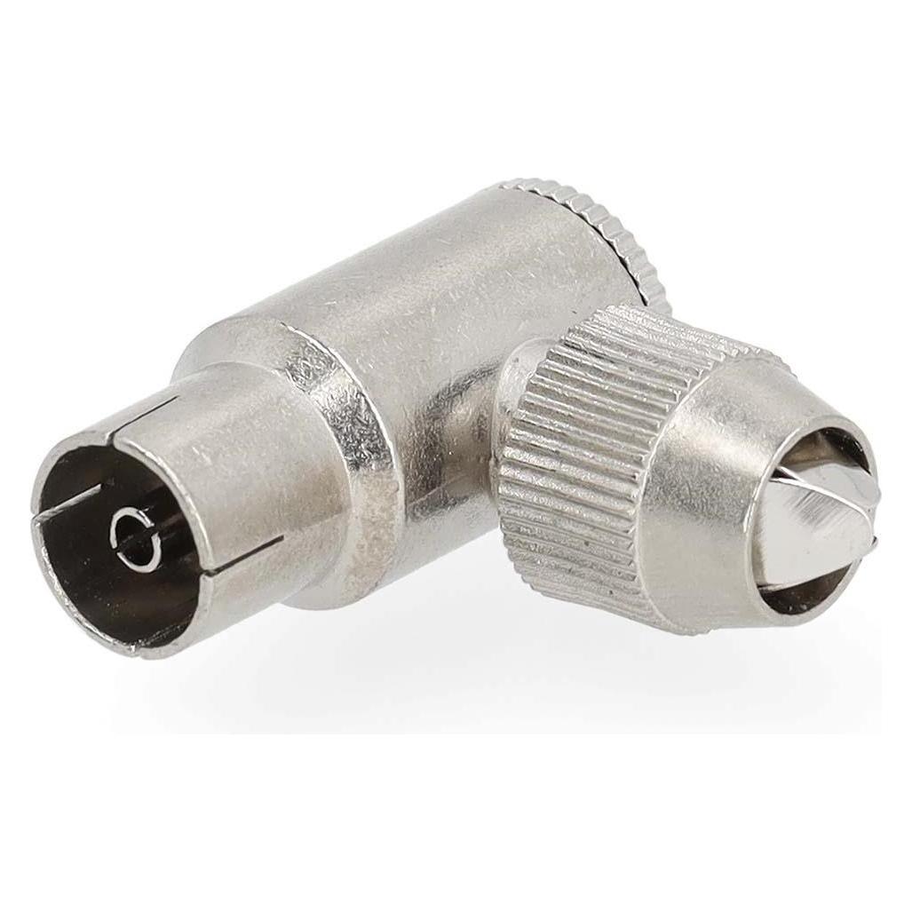 Nedis IEC (Coax) Stecker | abgewinkelt | Buchse | Vernickelt | 75 Ohm | Schraube | Kabeleingangsdurc (Stecker und Verbinder) (CSGP40925ME)