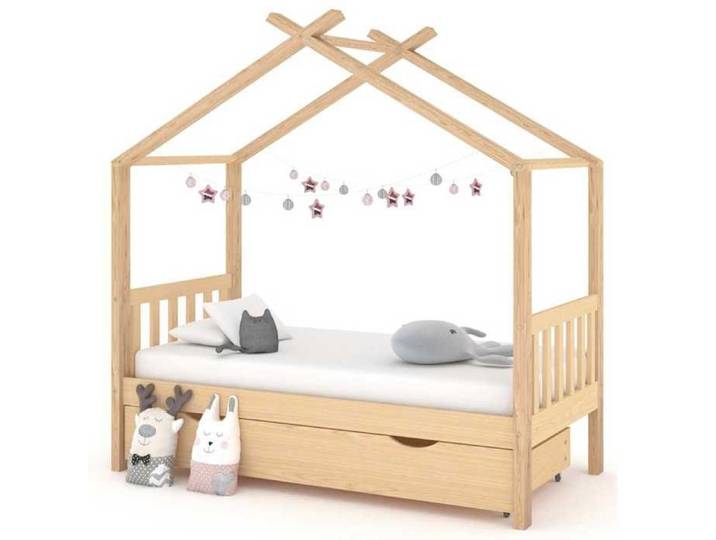 SALE 2026  Cadre de lit enfant Brun - Cadre de lit enfant avec tiroir bois de pin massif 80x160cm PRO671823868