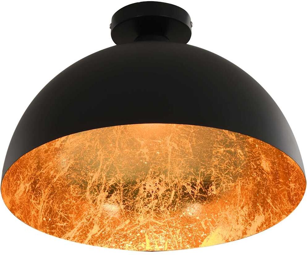 vidaXL Plafonniers 2 pcs Noir et doré Semi-sphérique E27