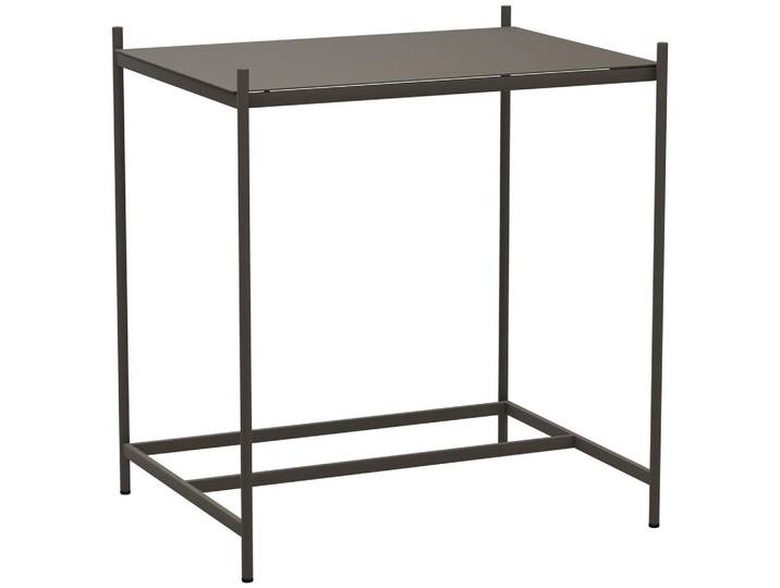 Joop! Gartenbeistelltisch, Graubraun, Metall, rechteckig, Rundrohr, 51x71x65.5 cm, Gartenmöbel, Gartentische, Loungetische
