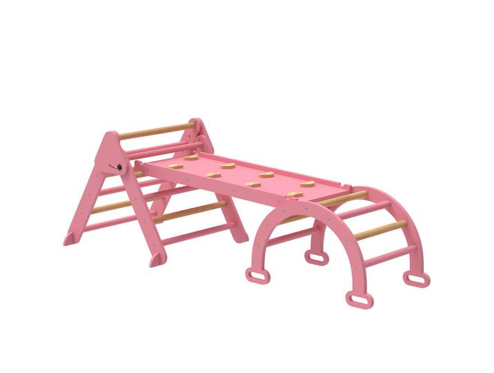 Jamb Klettergerüst David Rosa klappbar 188/70/59 cm, Holz, 188x59x70 cm, Spielzeug, Sonstiges Spielzeug