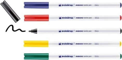 edding 4600 basic Textilmarker farbsortiert 1,0 mm, 5 St.