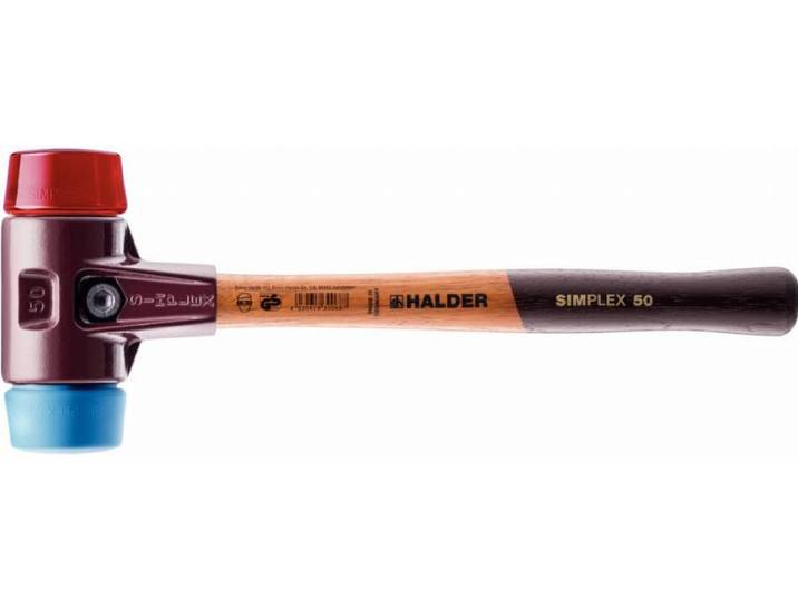 Maillet HALDER SIMPLEX TPE souple / plastique avec boîtier en fonte malléable et manche en bois - D=30 mm - 3016.030
