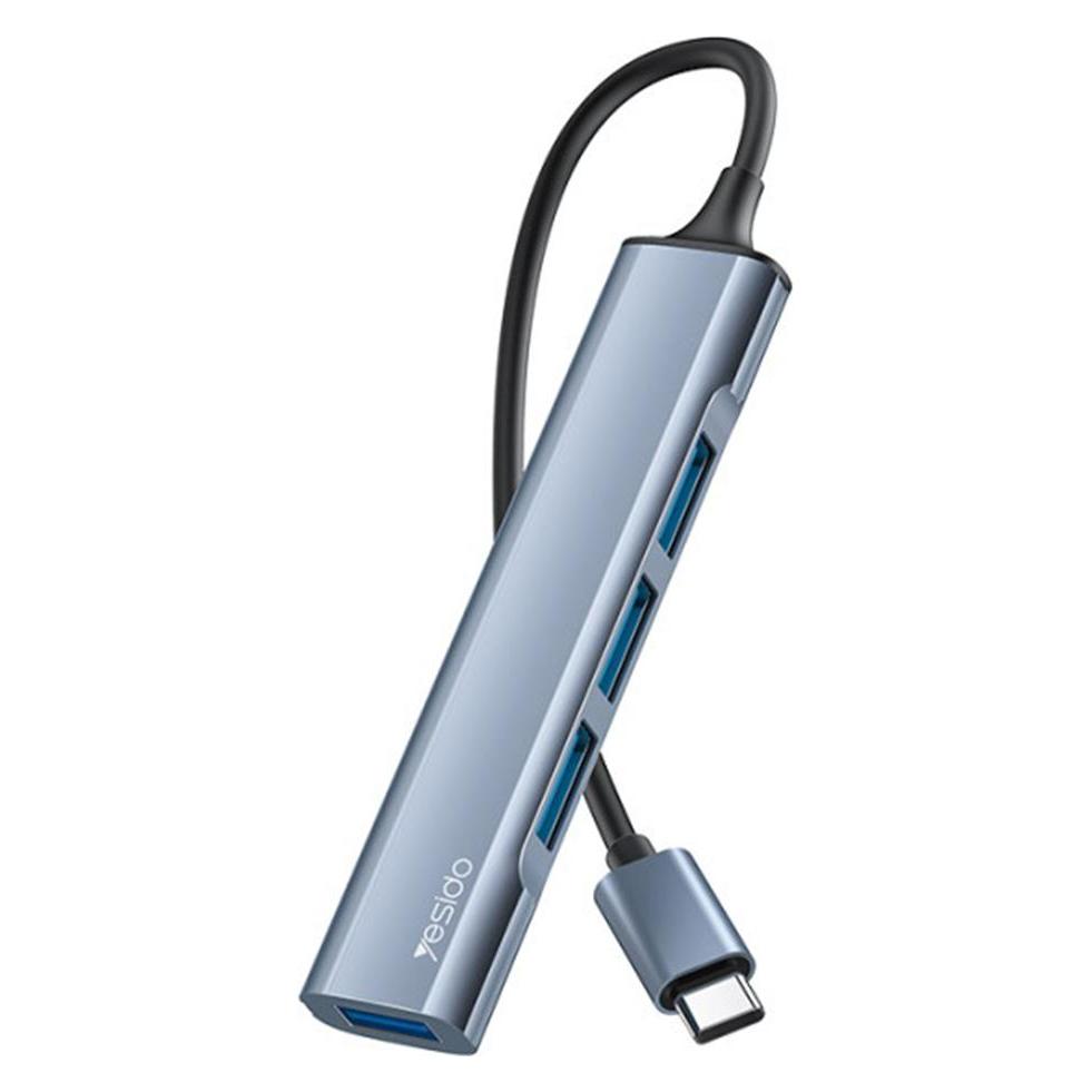 Yesido USB-C Hub HB17, 4in1, Grey (USB-C, 4 Ports) (60965131)
