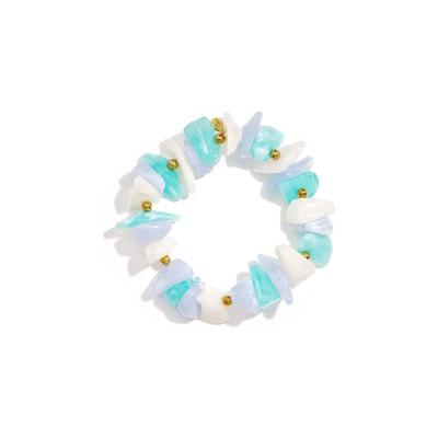 Perlenarmband ADELIA´S "Armband mit Acrylperlen und Edelstahldetails, 22 cm", blau, Armbänder, Damen, Edelstahl, Perlenarmband, trendig mit markanten Perlen