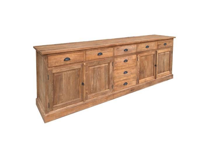 Couchcenter Kommode XXL Echtholz massiv Teakholz Sideboard Kommode Bierens 240 cm x 95 cm, 240 cm Breit