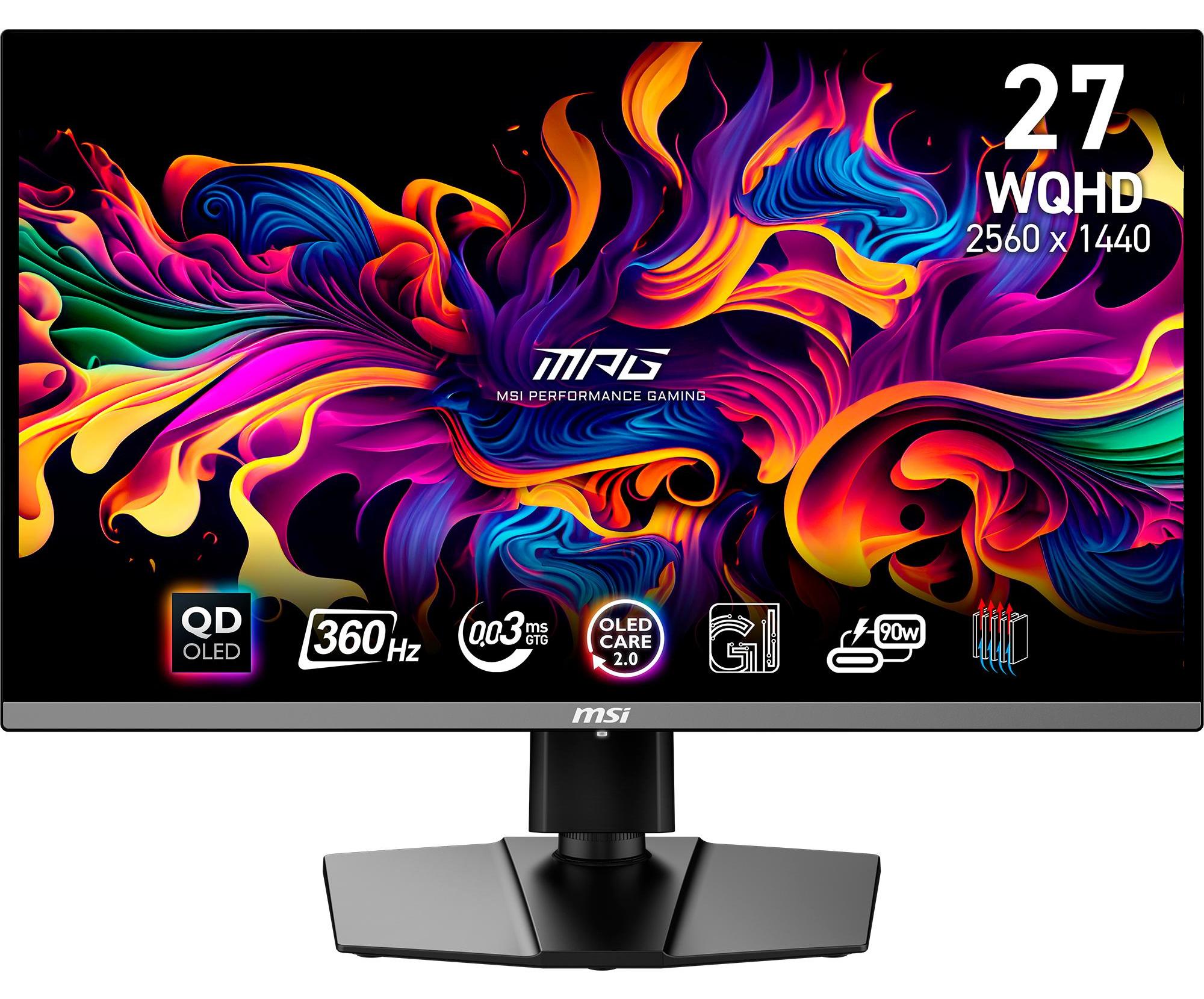 MSI MPG 271QRXDE QD-OLED, 67,3 cm (26.5"), 2560 x 1440 Pixel, Wide Quad HD, QD-OLED, 1 ms, Schwarz