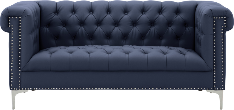 B2B Partner Zweisitzer-Sofa Leder RICK, 2 Plätze, blau