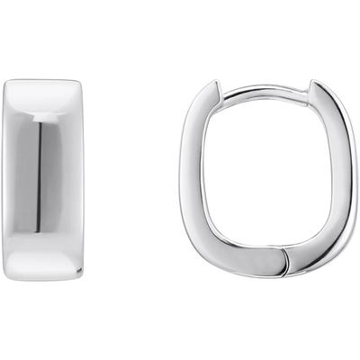 Paar Creolen THOMAS SABO "Schmuck Silber 925 Ohrringe mit eckiger Form", silber (silberfarben), Ohrringe, Damen, Silber 925 (recycelt)