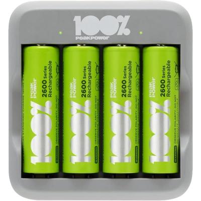 U413 - Wiederaufladbares Ladegerät für 2 oder 4 AA/AAA-Batterien, 100% PeakPower