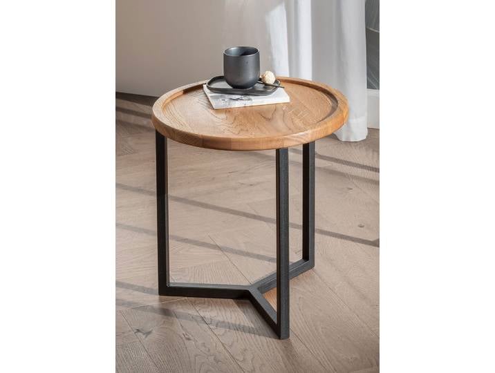 Beistelltisch 40x40cm 'Lissabon' Wildeiche Metall schwarz