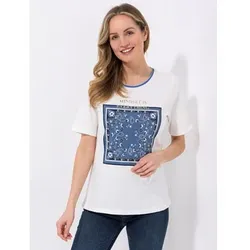 DENIM & CO. Shirt, 1/2-Arm Rundhalsausschnitt platzierter Druck figurumspielend