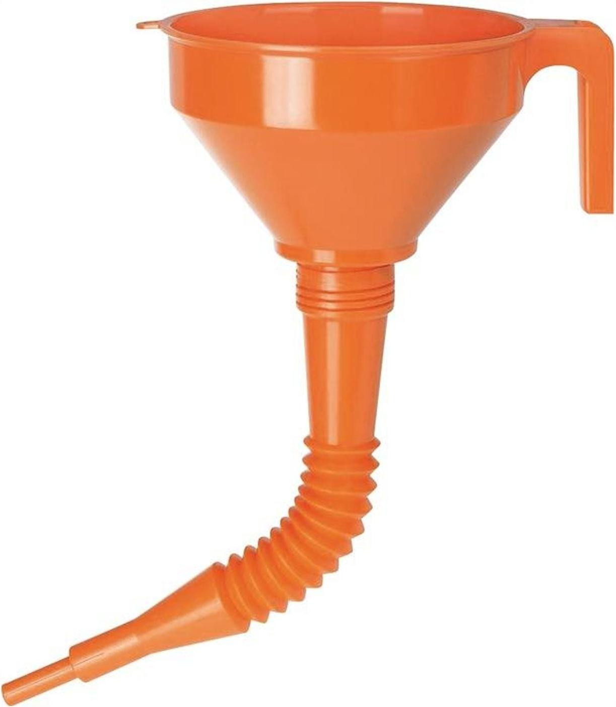 Pressol trechter met flexibele slang, oranje, diameter: 16 cm