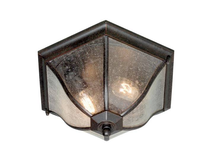 Elstead Bronzefarbene Außen-Deckenleuchte New England, klar / transparent, Metall, Deckenlampe