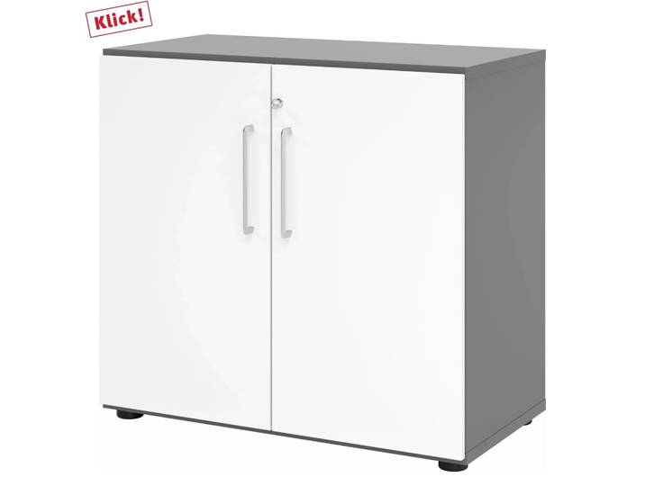 BETA 9 Schrank mit Türen 2 OH Graphit/Weiß