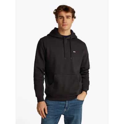 Hoodie TOMMY JEANS "TJM REGULAR FLAG", Herren, Gr. M, schwarz, Sweatware, Obermaterial: 80% Baumwolle, 20% Polyester, unifarben, regular fit, breiter Bund, Sweatshirts Hoodie, mit bestickten Markenlogo auf Brusthöhe