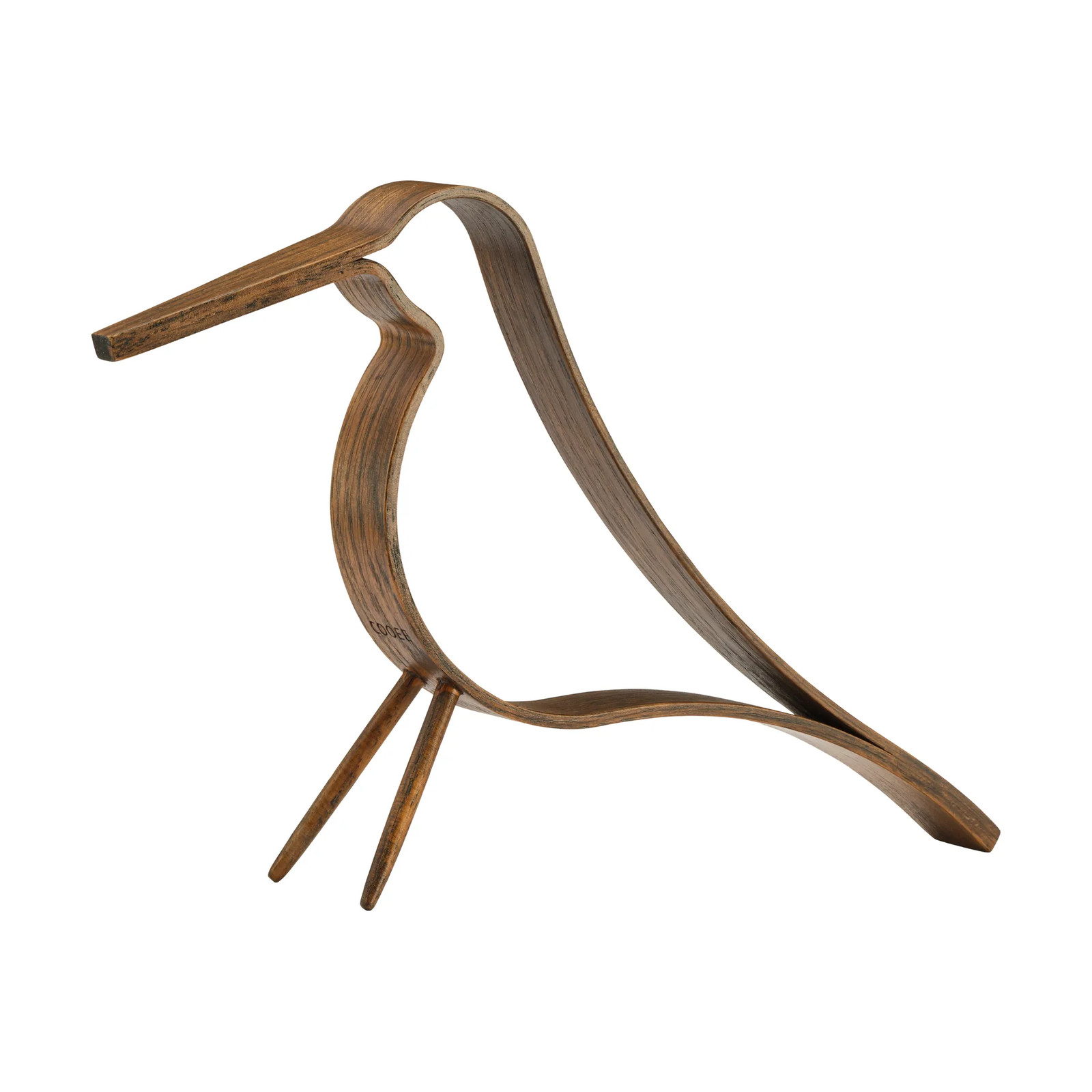Cooee Design Woody Bird medium decoratiebeeldje in donkergebeitst eiken
